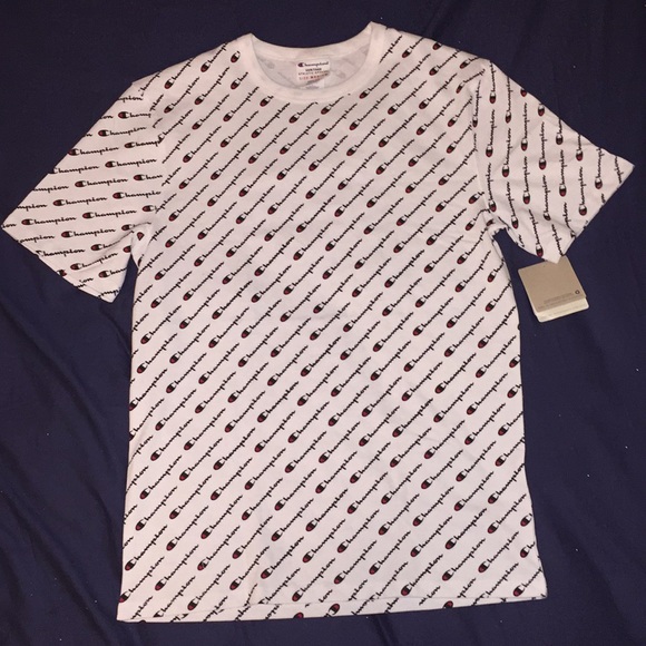 Champion shirt with champion written all over it Clearance